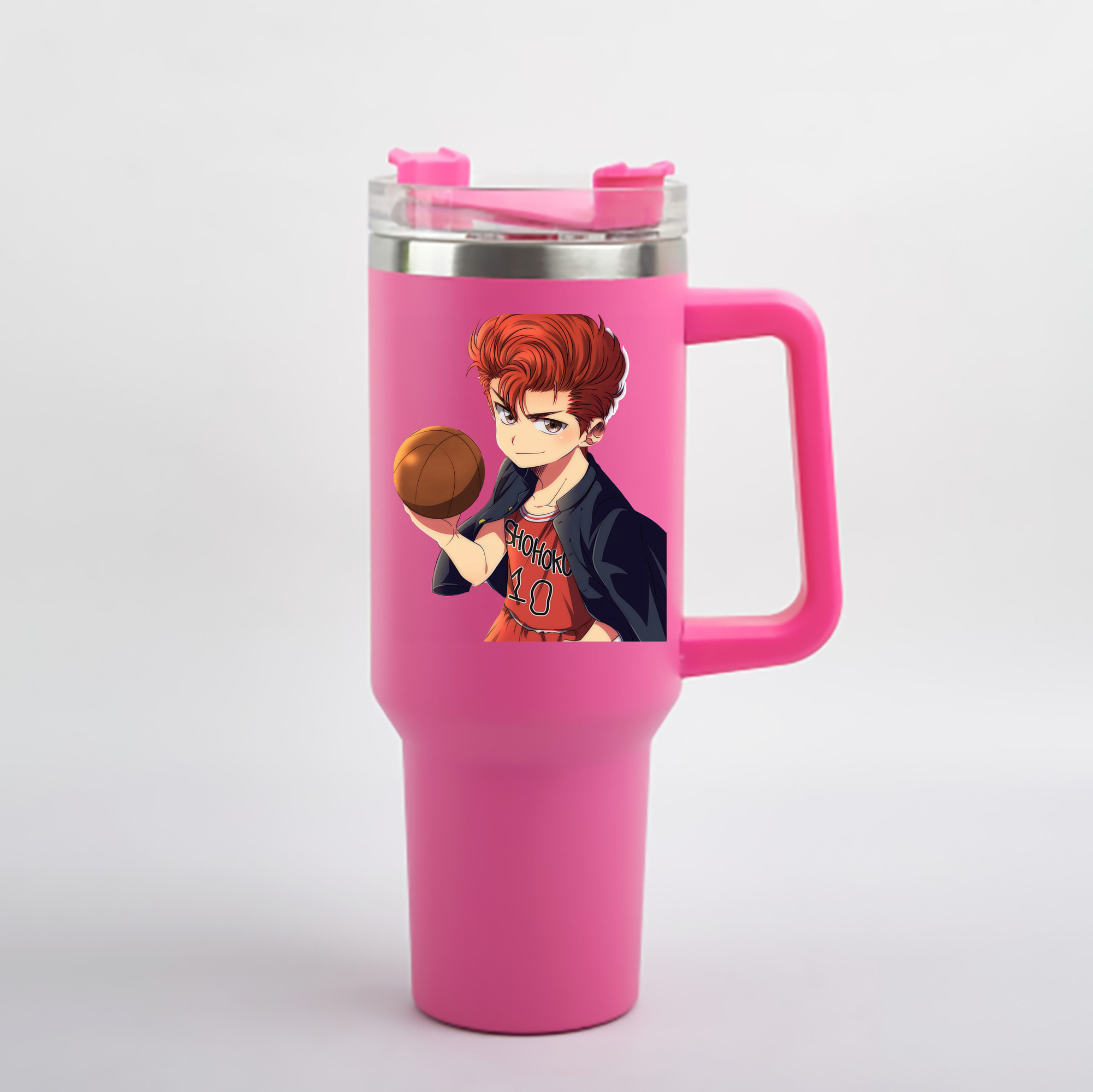 （画像用） SLAM DUNK／スラムダンク 1200mL車用タンブラー - クリスタルステッカー（プラスチックストロー付き）